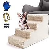 Haustiertreppen-4-Step Hundetreppe für Katzen und Hunde, die auf EIN hohes Bett und eine Couch Klettern - senden Sie 1 Hundeseilball und H