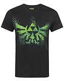 Green Logo T-Shirt | Original Nintendo | Schwarz aus Baumwolle | Damen Herren Unisex, Größe:S