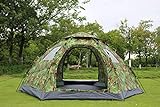 NC Automatisches Outdoor-Zelt für 6-8 Personen, Camouflage, einlagig, für Strand, Camping, Doppeltür, Bergsteigen, Reisen, sechseckiges Z