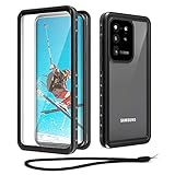 Beeasy Hülle für Samsung Galaxy S20 Ultra, wasserdichte 360 Grad Schutz mit eingebauter Displayschutzfolie,Stoßfest Outdoor Handy Case Militärstandard Schutzhülle Robust Stürzen Handyhülle,Schw