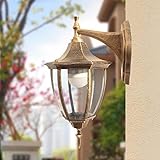 LHQ-HQ Wandleuchten Moderne Vintage-Industrie Wohnzimmer Schlafzimmer Flur Badezimmer Wandleuchte Außen Hof Aisle-LED-Leuchten Outdoor-Wandhängelampe, Bronze, Hoch 37Cm Weit 26cm Lampenabdeckung