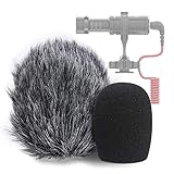 YOUSHARES VideoMicro Mikrofon Schaumstoff Windschutz & Windschutzscheibe Muff - Foam & Furry Wind Filter Pop-Schutz für Rode VideoMicro, VideoMic Me Me-L Mic (2 Pack)