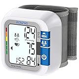 RENPHO Handgelenk-Blutdruckmessgerät, Blutdruckmessgeräte mit Spracheausgabe, Vollautomatische Blutdruck- und Pulsmessung, großes LCD-Display, 120 Speicherplätze für 2 B