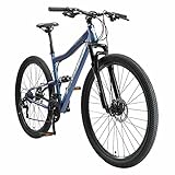 BIKESTAR Fully Mountainbike Shimano 21 Gang Schaltung, Scheibenbremse 29 Zoll Reifen | 19 Zoll Rahmen MTB Vollgefedert | B