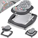 KIDIZ® 4in1 Lauflernhilfe Babywalker Spiel- und Lauflernwagen Gehfrei Schaukelfunktion Babywippe mit Rollen, Licht, Musik,Spielecenter Esstisch Laufstuhl Laufhilfe babys ab 6 Monaten Klappbar G