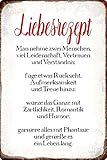 Metall Schild 20x30cm Liebesrezept Man nehme zwei Menschen Spruch Sprüche Tin Sig