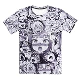 Anime Ahegao lustiges 3D Alle über Drucken Hoodies Jogger Hipster Sexy Cartoon Street Wear Bekleidung ahegao t Shirt M