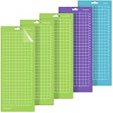 YADODO 5 Stück Matte für Cricut Joy StandardGrip LightGrip StrongGrip Vielfalt Matten Lang(11,4 cm x 30,5 cm) für Cricut Joy Schneidematte Set Grün Blua Purpur Ersatz Klebend Cricket Joy M