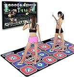 LHJCN Double Dance Mat, Dance Machine TV Interface Fitness 3D Laufdecke Yoga Spielmaschine Silikon Massage Lernmaschine HD Qualitätslicht fü