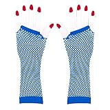 Zofedap Handschuhe Netz-Handstulpen lang Damen Punk Goth Schwarze Netzhandschuhe Lange Fischnetz Handschuhe für 80er Kostümabend Partyzubehör Fischnetz-Handschuhe für Partys, Kostüme, Tutu, Schw