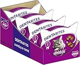 Whiskas Dentabites Zahnpflegesnacks für Katzen mit Huhn, 8 Packungen (8 x 40 g)