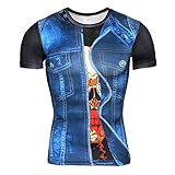 Freizeithemden Herren Sommer Persönlichkeit Mode 3D Druck Herren T-Shirt Modern Basic Slim Fit Rundhals Herren Kurzarm Täglich Casual All-Match S