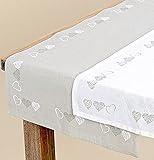Tischläufer Hearts Baumwolle Tischdekoration 2-sort. L140cm (Grau)