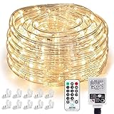 Nurkoo 10m LED Lichtschlauch, 240 LEDs Lichterschlauch IP65 Wasserfest, Lichterkette Strombetrieben mit 6 W EU-Stecker für Innen Außen Party Hochzeit Deko, Warmweiß L