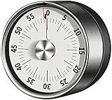 LVLUOKJ Magnetischer mechanischer Küchentimer, 60-Minuten visueller Countdown-Timer, Kurzzeitwecker Stoppuhr Eieruhr Kochstudie Fitness Gadget Küchenwecker (Color : White)