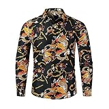 WAQD Karierte Langarm Slim Fit Männer Shirt Streetwear Social Dress Vintage Shirts Herren Jersey Nachtclub Hemden Freizeithemd T Shirts Karneval Strand Top Knopf Oberteil Urlaub Ob