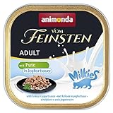 animonda Vom Feinsten Milkies Adult Katzenfutter, Nassfutter für Erwachsene Katzen, mit Pute in Joghurtsauce, 100 g