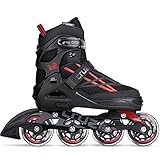 Movino Inline Skates | Cruzer B2 | Verstellbare Rollschuhe | Inline-Skates | L (39-42) | ABEC9-Lager | große Räder 80 mm | Dreistufiges Befestigungssystem: Schnalle, Schnürsenkel und Gü