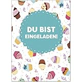 16 Einladungskarten zum Kindergeburtstag Cupcake und Muffin - Einladungen für Kinder zum Geburtstag im S