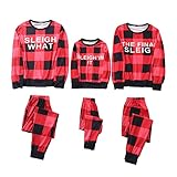 Weihnachtspyjama Familie Set Weihnachtsschlafanzüge Familie: aus Baumwolle Lang Christmas Pyjamas Damen Herren Kinder Baby Weihnachts Schlafanzüge Gedruckt Nachtwäsche Zweiteilig