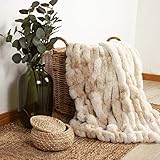 Arctic Fake Fur Plaid Bonnie - Extra weiche, große Luxus Decke im Scandi Design - aus pflegeleichter Mikrofaser, Oeko-TEX Zertifiziert - 150 x 200 cm - B