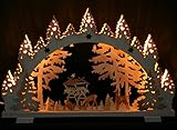 Schwibbogen Wildfütterung Geschnitzte Rehe 52cm Handarbeit Erzgebirge erzgebirg