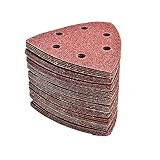 WSWJDW 100pcs Triangular Sanding Disc 90mm Delta Sander Hook Loop Sandpaper Abrasive Tools For Sanding Grit 40-2000,120 g