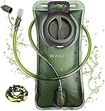 Trinkblase 2 Liter mit auslaufsicherer Wasserreservoir, Military Wasser Aufbewahrung Blase Tasche, BPA-frei Hydration Pack für Wandern Biken Klettern Radfahren Laufen, große Öffnung, isoliert Tub