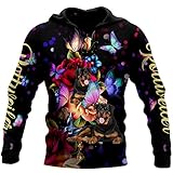 Tushja Schönes 3D-gedrucktes Unisex-Kapuzen-Sweatshirt mit Reißverschluss, blau, 5X-Larg