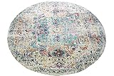 CARPETIA Teppich Outdoor Orientteppich Ornamente Wohnzimmerteppich Vintage in grau blau Größe 200 cm R