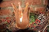 Rostikal - Teelichthalter Weihnachten aus Edelrost Ø 7 cm - Advent Weihnachtsdeko Metall Rost Krone Dek