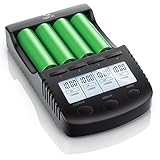 CSL - Power Akku Ladegerät - Universale Akku Ladestation Intelligent Battery Charger - - beleuchtetes LCD-Display Auto Light Off - inkl. 1x USB-Ladeport - Batterie-Verpolung