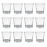 Teelichtgläser, 12er Set Trichterform 7,5 x 5,5 x 7,5 cm für Tischdeko, Gastgeschenke, Hochzeitsdeko, Partydek