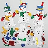 Baker Ross AX516 Schneemann Mix & Match Deko Anhänger Bastelset für Kinder - 8 Stück, Festliche Kreativsets und Bastelbedarf zum Basteln und Dekorieren zur W
