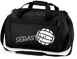 Sporttasche mit Namen | Motiv Volleyball | Bedrucken & Personalisieren | Reisetasche Umhängetasche Schuhtasche für Kinder & Erwachsene Jungen & M