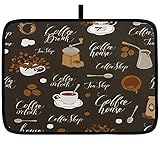 Super saugfähige Abtropfmatte aus Mikrofaser, schnell trocknende Geschirrmatte, 61 x 45 cm, für die Küche, zum Trocknen von Geschirr, brauner Tee, Kaffee, B
