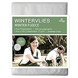 Prolifiqs Wintervlies für Pflanzen 17g I 1,5 x 10m I Thermovlies/Frostschutz Überwintern auf Balkon/Garten/Hochbeet I Gartenvlies UV beständig und Wasserdurchlässig I Pflanzenschutz W