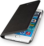 WIIUKA Echt Ledertasche - TRAVEL Nature - für Apple iPhone SE (2020), iPhone 8 und iPhone 7 - DEUTSCHES Leder - Schwarz, mit Kartenfach, extra Dünn, Tasche, Leder Hülle kompatibel mit iPhone SE/8/7
