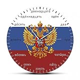 RFTGH Patriotischer Adler Doppelköpfiges Russisches Armband Moderne Wanduhr Russische Digitale Stille Quarz-T