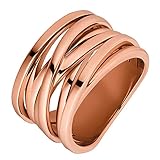 Heideman Ring Damen Serpi Rose goldfarbend aus Edelstahl Rosegold farbend matt Damenring für Frauen Damenring für Frauen ohne S