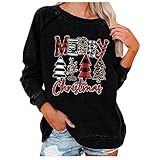 Weihnachten Damen Shirt v-Ausschnitt Damenpullover Langarm plissee Bluse Frauen Pulli Rollkragen Oversize Pullover Damen Damen Elegante Oberteile Elegante weiße Bluse Shirt Glitzer 48 weiße B