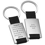 Geschenke 24 Schlüsselanhänger Personalisiert I Schönster Tag I Geschenk zur Hochzeit, Jahrestag, Geburtstag, Geburt, Verlobung, Weihnachten I Mit Wunschtext und Datum I Für Männer, F