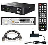 Edision Progressiv Hybrid lite LED DVB-T/C Kabel/Terrestrischer Receiver für digitales Kabel-und Terrestrisches Fernsehen - HDMI-Kabel schw