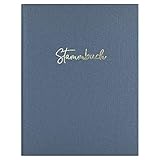 DeinWeddingshop Stammbuch der Familie, Premium Buchbinder-Leinen mit Prägung, Familienstammbuch für Hochzeit, Standesamt | 16x21cm | Blau/G