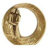 Figur aus Bronze mit einem Liebes-Paar -Du bist geborgen - zum Hinstellen; 9 cm Durchmesser - ein besonderes kleines und exlusives Geschenk. Design: orig. Andrea Z