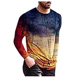 AWDX 2021 Langarmshirt Herren Oberteile Einfarbig/Patchwork/Camouflage Langarm Coole T-Shirts Ohne Label 13 Farbe Lässige Atmungsaktiv Rundkragen Longsleeve Longshirt Sportshirts Männer und Jung