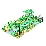 Tropischer Regenwald Botanische Landschaft mit Bauplatten für Lego Baumhaus, Baumhausabenteuer, Bausteinspielzeug Kompatibel mit Lego B