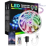 LED Strip Bluetooth, IIYL 6m RGB LED Streifen Farbwechsel LED Stripes Lichterkette Lichtleiste Steuerbar via IR Fernbedienung und App mit Musikmodus für Schlafzimmer Auto Küche Decke TV Bar Party(6m)