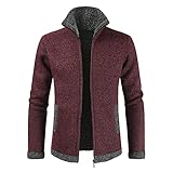 DDZYQ Fleecejacke Herren Herbst Winter Hoher Kragen Strickjacke Mit Reißverschluss Herren Mantel Urban Plus Samtverdickung Männer Jacke Täglich Warm Outdoor Herren Lang