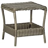 Gartentisch Outdoor Esstisch Terrassentisch Couchtisch Bistrotisch Gartentisch Braun 45x45x46,5cm Poly R